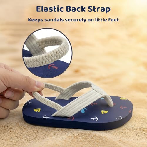 Image of Boys Girls Strap Flip Flops Sandals Cute Cartoon Unicorn Shark Toddler Flip Flop Kids Pool Beach Flat Slide Summer Water Shoes