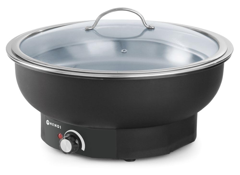 HENDI Chafing Dish électrique Tesino, Bain-Marie de Buffet, capacité 6,8L, Jusqu’à 85°C, 230V, 500W, ⌀405x(H) 248mm, polypropylène et Acier Inoxydable