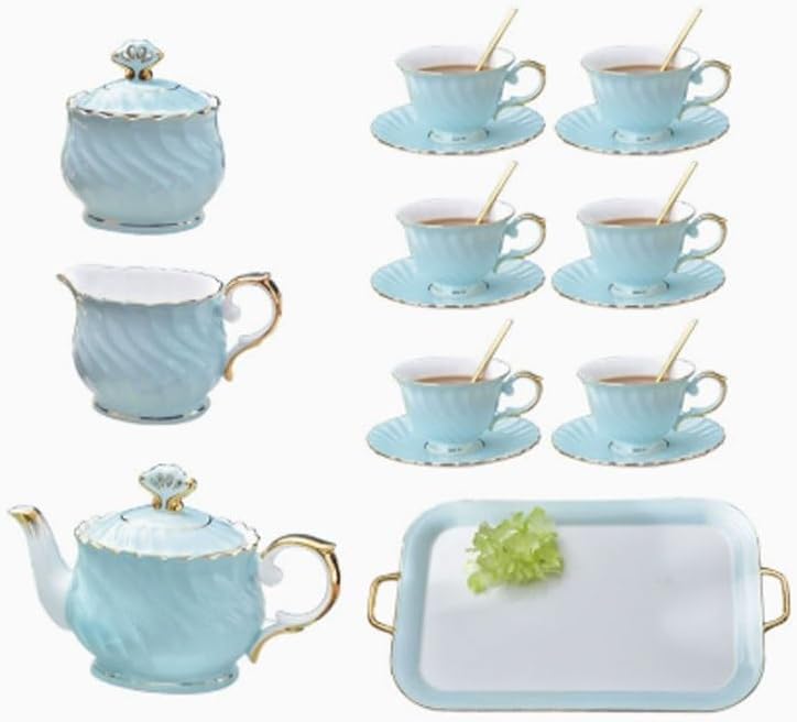 Nordic Light Luxury Bone China Coffee Cup Set Ceramic Afternoon Tea Sets Water Trays Housewarming Gifts