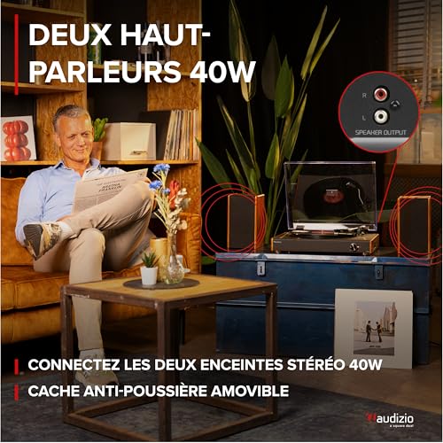 Audizio RP335 Platine Vinyle Bluetooth avec Enceintes 2x40W, Design Élégant, Lecture USB, 3 Vitesses, Fonction Enregistreur, Idéal pour Les Audiophiles et Collectionneurs de Vinyles - Les Beatles, Paul McCartney, John Lennon, RIngo Starr, George Harrison Audizio RP335 Platine Vinyle Bluetooth avec Enceintes 2x40W, Design Élégant, Lecture USB, 3 Vitesses, Fonction Enregistreur, Idéal pour Les Audiophiles et Collectionneurs de Vinyles – Image 5