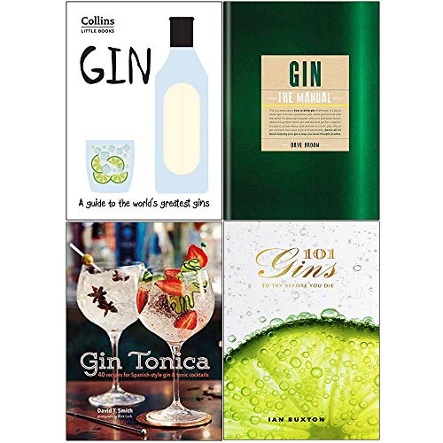 Collins gin [paperback], gin the manual, tonica, 101 gins to try before you die 4 books collection set