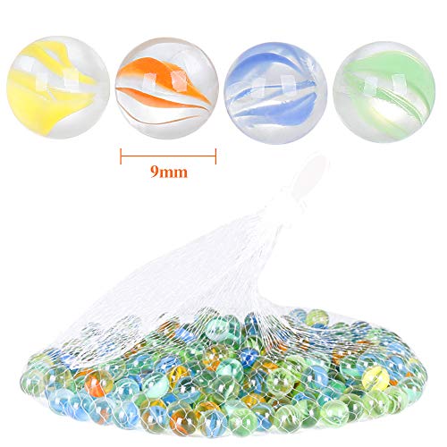 Barelove 200 pcs 9/16 inch Clear Multi Colors Filling Vase Glass Marbles (Multi)