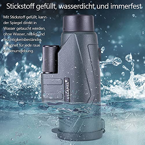 Hochauflösendes monokulares Stativ mit Stativ wasserdichtes Mobiltelefon Bergsteigen Vogel Jagd Konzert… – Bild 4