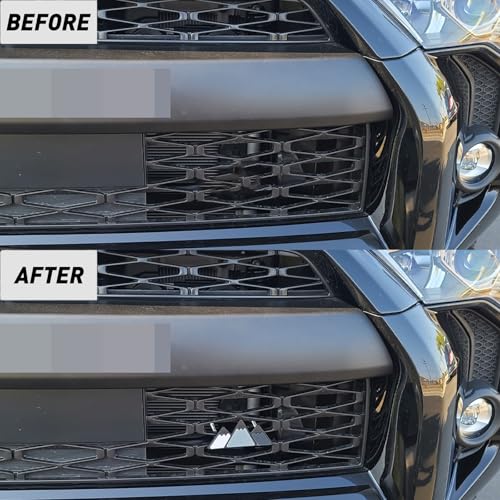 Image of Truck Grille Accessories Tri-Color Grille Snow Mountain Shape Emblem Decoration Accessories Car Truck Label Compatible with Tacoma 4Runner Tundra Sequoia Rav4 Highlander(White,Gray,Black)