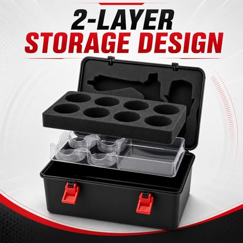 Image of Novabright Battling Top Storage Case Portable Carrying Box with Protective Foam Insert Holds 12 Spinning Tops Organizer for Battle Spinner Accessories