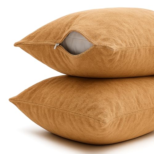 Image of The Maximus Waterproof & Dustproof Terry Cotton Pillow Protector with Zipper Closure || Standard Size Pillow Protector || Pillow Cover Set of 2, Beige (18 inch x28 inch)