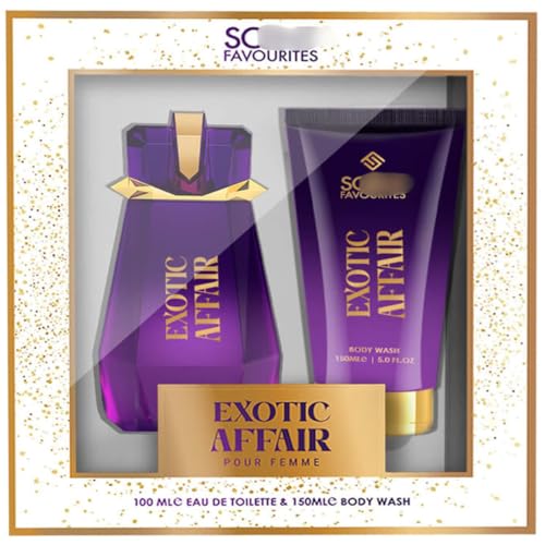 Exotic Affair Pour Femme EDT & Body Wash Gift Set 2pc - Experience The Enchanting Allure Of Exotic Affair Pour Femme EDT - Gift Set Includes 100ml Eau De Toilette And Body Wash