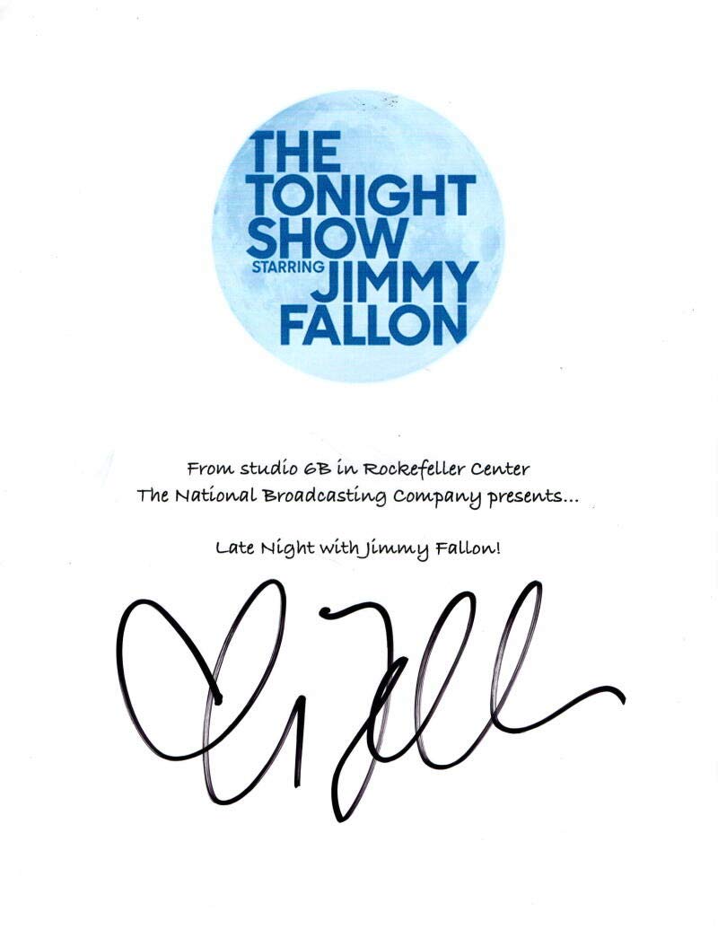 JIMMY FALLON SIGNED AUTOGRAPH"LATE NIGHT WITH JIMMY FALLON" CUSTOM MINI POSTER - TONIGHT SHOW, SATURDAY NIGHT LIVE, SNL, FEVER PITCH