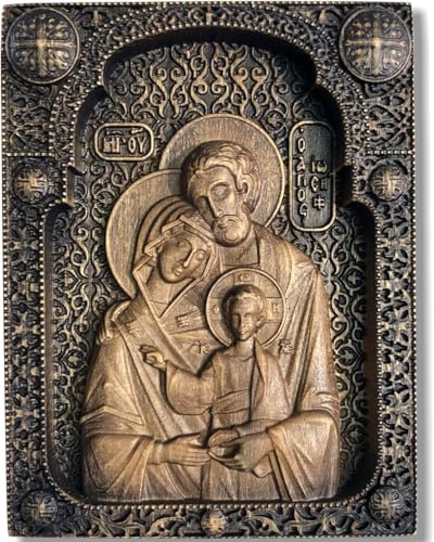 Heilige Familie Wandkunst aus Holz – Religiöses Mama und Papa,...