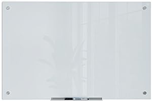 U Brands Clear White Glass Dry Erase Board