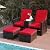 B BAIJIAWEI 5pcs Patio Wicker Loveseat - Outdoor Rattan Sofa Set with Cushion - Adjustable Lounge Chair with Ottoman Footrest, Wicker Furniture for Garden, Patio, Balcony, Beach, Coffee Bar, Deck