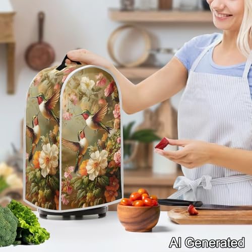 Image of Hummingbird Blender Covers Portable Food Processor Dust Cover with Handle Small Kitchen Appliance Protector for Coffee Makers or Juicers Waterproof Splash and Stain Resistant