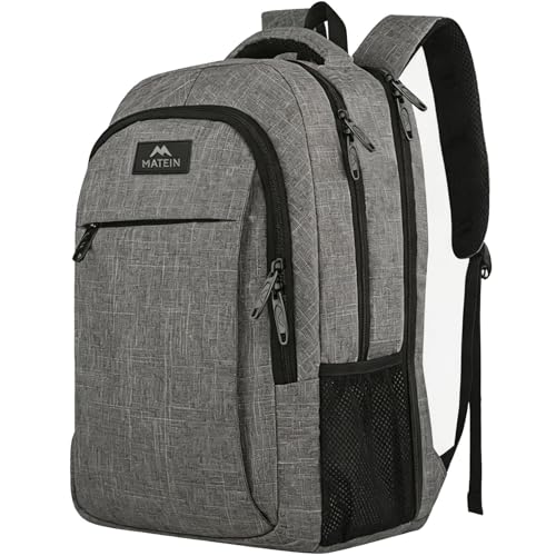 MATEIN Mochila Portatil 18 Pulgadas, Mochila Ordenador Portatil, Gris