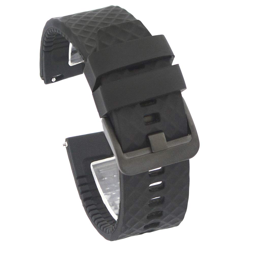 HXH-TECQuick Release Silicone Watch Bands for Men Women 20mm 22mm - Soft Rubber Replacement Watch Straps - 316L Stainless Steel Buckle - Multiple Colors Smart Watch Bands