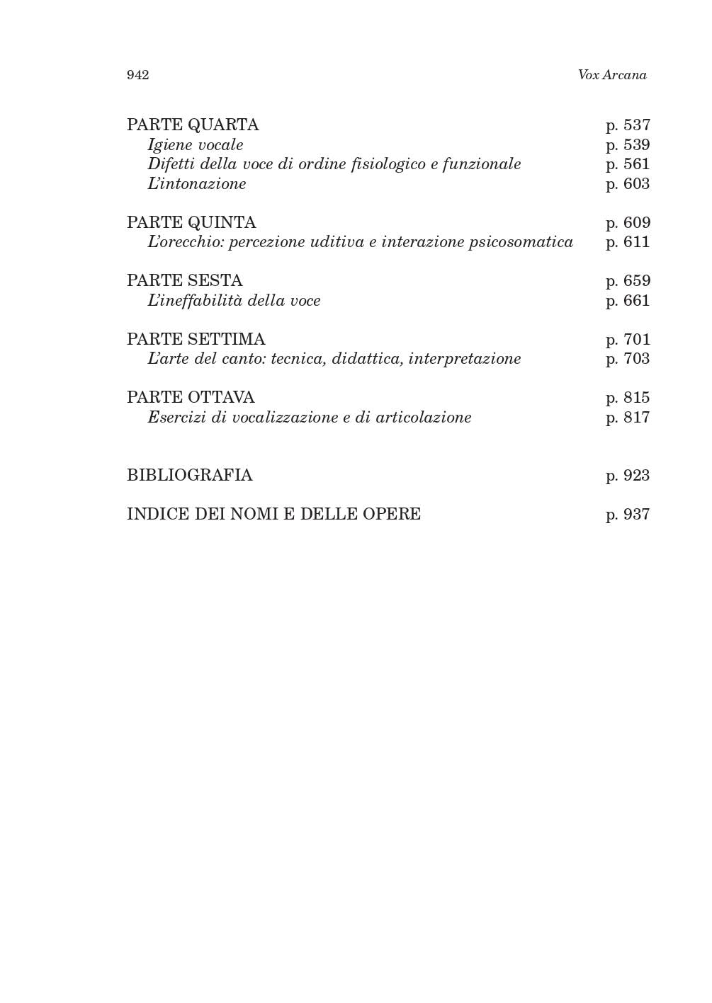 Vox arcana. Teoria e pratica della voce