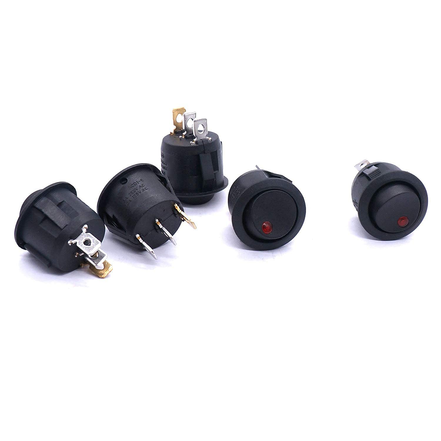 OSGC 10 interruptores basculantes de barco de CA 250 V/6 A, 125 V/10 A, CC 12 V, SPST de 3 pines, 2 posiciones, 10 unidades