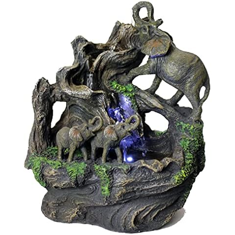 Zimmerbrunnen Elefant mit Beleuchtung Springbrunnen Dekoration Zierbrunnen Cover