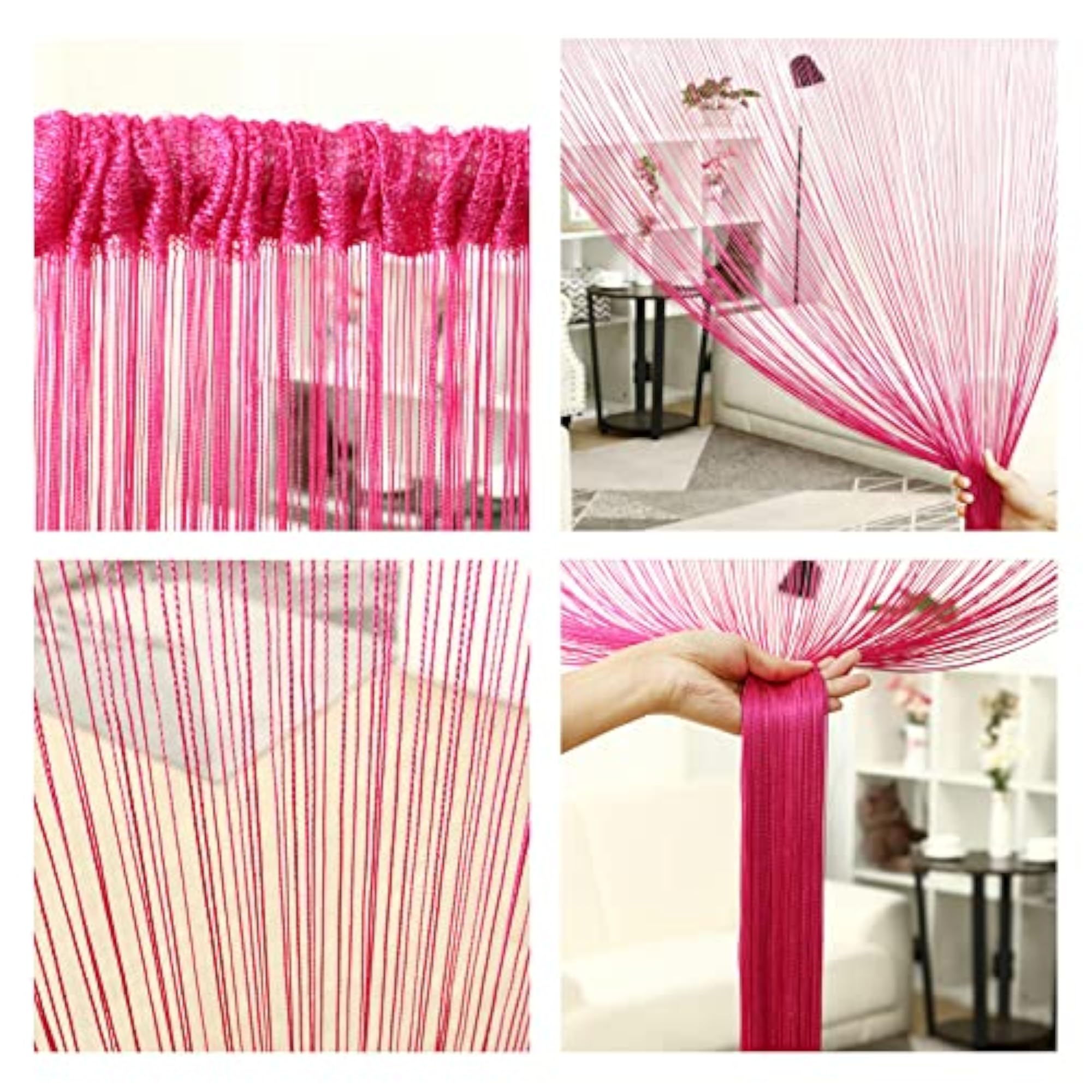 Decorative Polyester String Room Divider Thread Curtain - 9FT