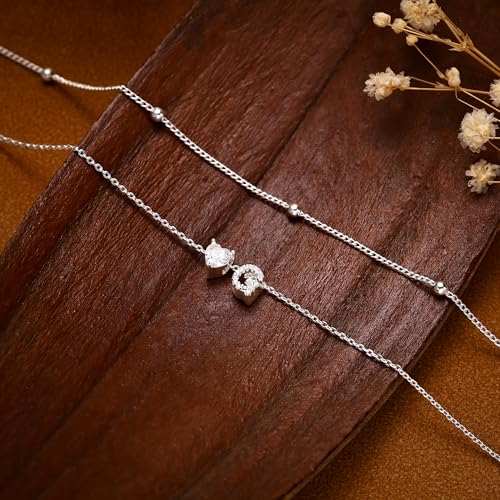 Image of NECOCY Initial Heart Diamond Anklets for Women Waterproof, Non Tarnish 14k Gold Plated Letter Ankle Bracelets Dainty, Summer Beach Bikini Jewelry Gifts for Women