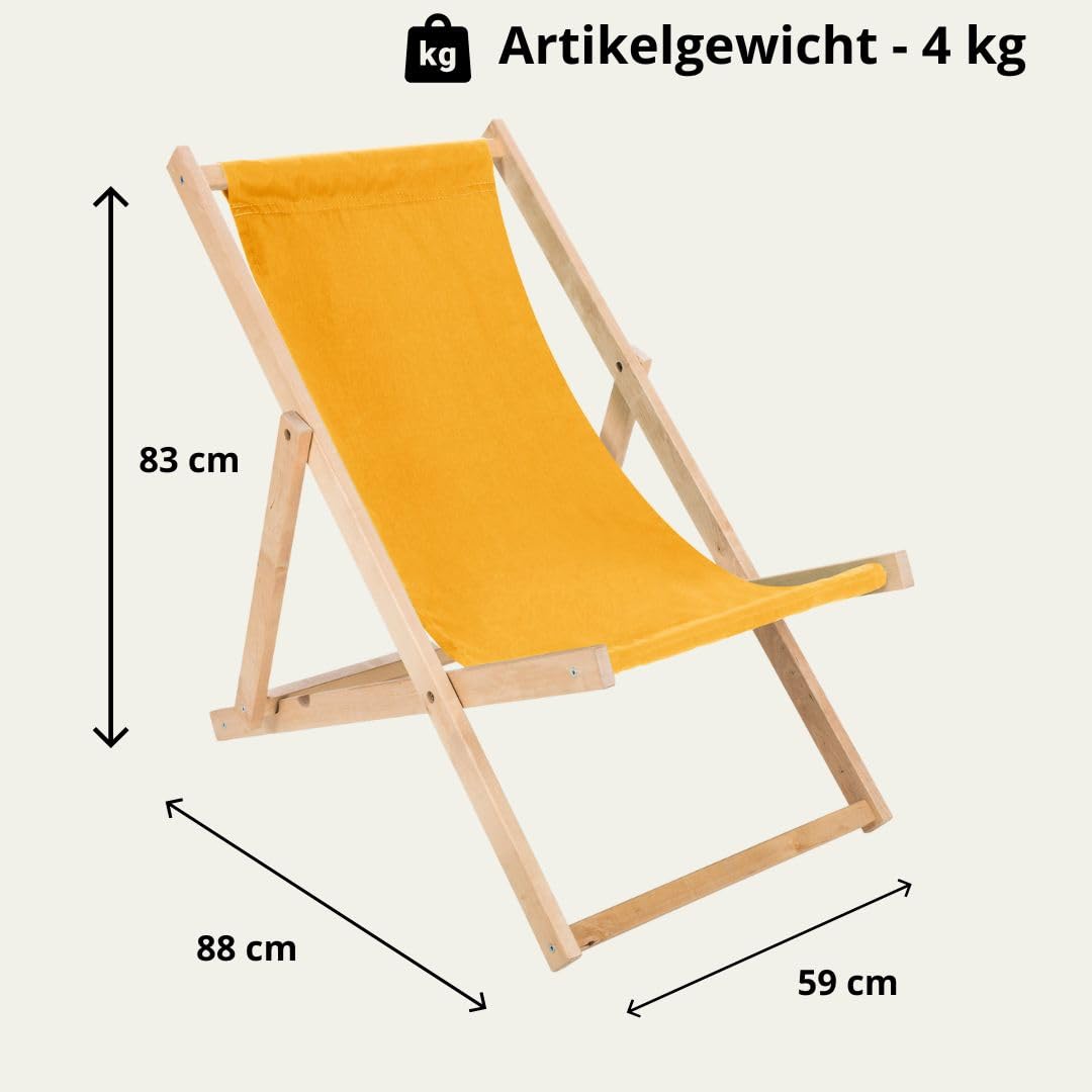 Set van 2 ligstoelen kleur oranje, strandstoel met gratis beveiligd