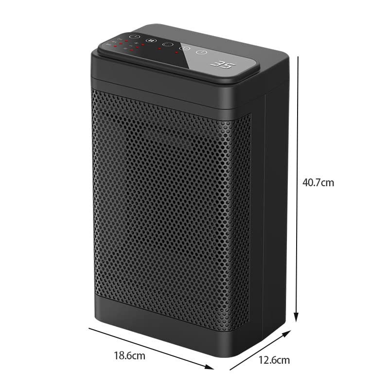 Ventilatorkachel 1500 W, PTC-keramische verwarming met afstandsbediening en touchscreen, ventilatorkachel, energiebesparend, stil, 60 graden oscillatie, 12 uur, met drie modi, oververhittings- en kantelbeveiliging, geschikt voor ruimtes tot 50 ㎡ - Afbeelding 3