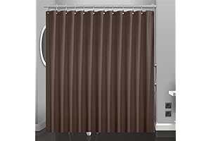 Richly-Hued Chocolate Plastic Shower Curtain Liner: 72x72-inch Durable, Weighted, Rustproof, and Easy-to-Clean...