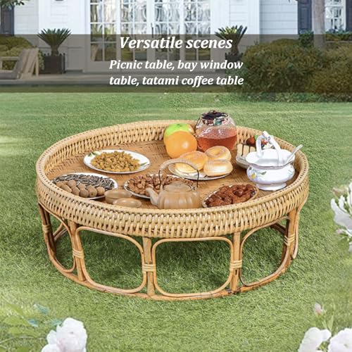 Table basse ronde en rotin compacte pour optimiser les petits salons - 7