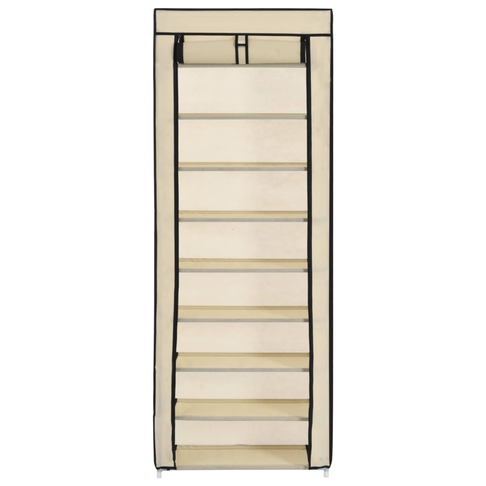 Zapatero con Funda Crema 57x29x162 cm Tela,Organizador de Zapatos,Armario de Almacenamiento con Estante for Calzado,Muebles for Pasillo de Casa(Cream)