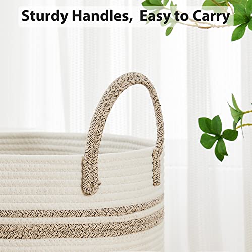 Fiona s magic Woven Laundry Hamper 58L Tall Blanket Storage Brown and White - image 5