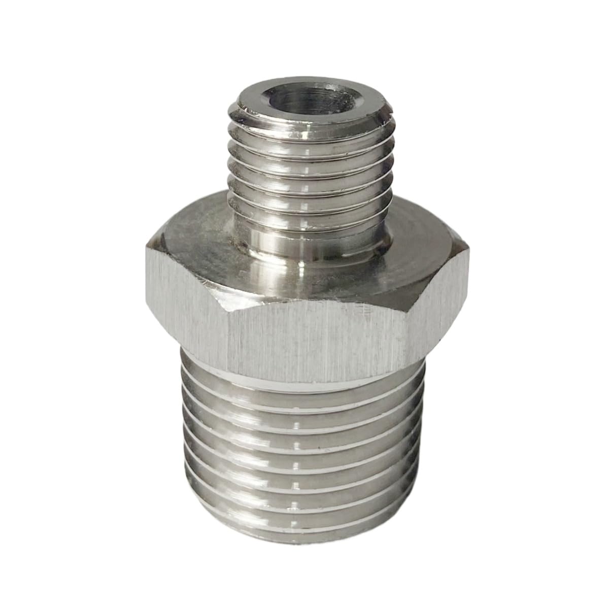 1/2" BSPP To M14x1.5mm Male 304 Stainless Steel Hex Nipple High Pressure Pipe Fitting Reducer Connector