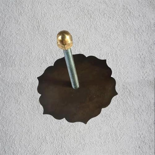 Aldaba de puerta de latón antiguo con anilla de bronce para perillas de madera 4