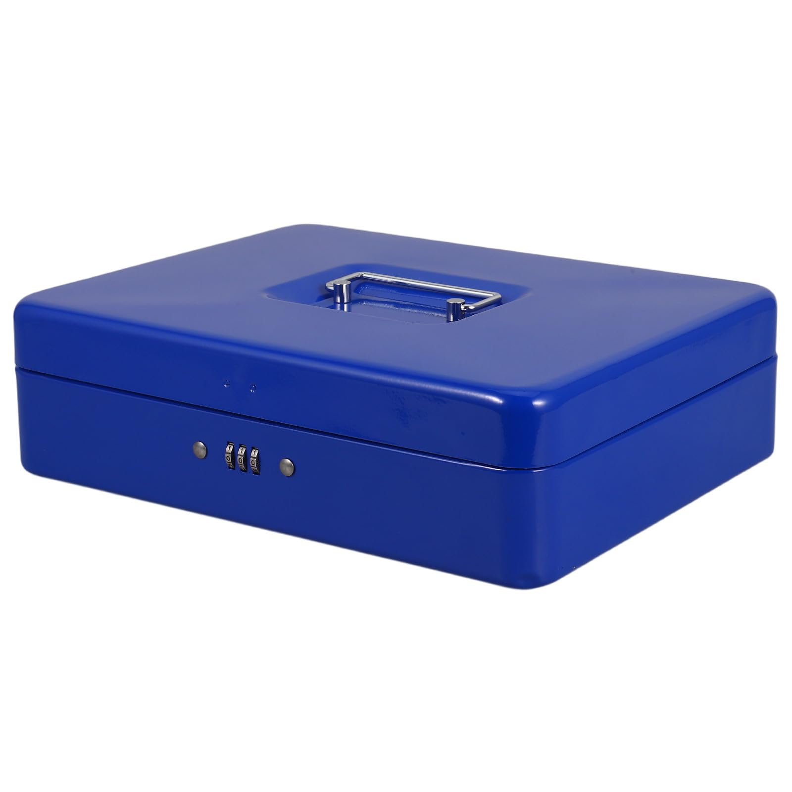 Geldkassette Zufälliger Stil Metall mit Zahlenschloss Blau mit Herausnehmbarem Einsatz Platzsparendes Design Schneller Zugriff für Einzelhandel und Kassenbereich
