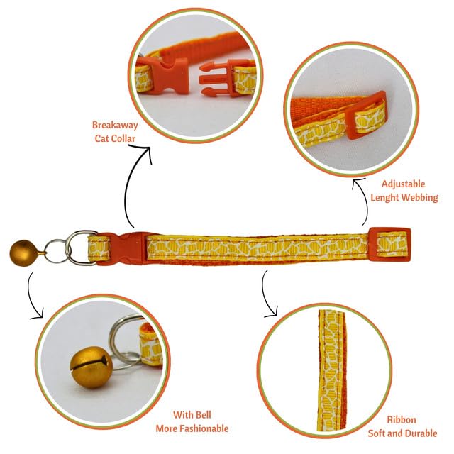 Image of Emily Pets Cat Collar with Bells - Breakaway for Cats, Boy and Girl Cat Collars Kitten Collar with Bell - Break Away Collar for Cats - Breakaway Cat Collar (Color May Vary, 1 Piece)