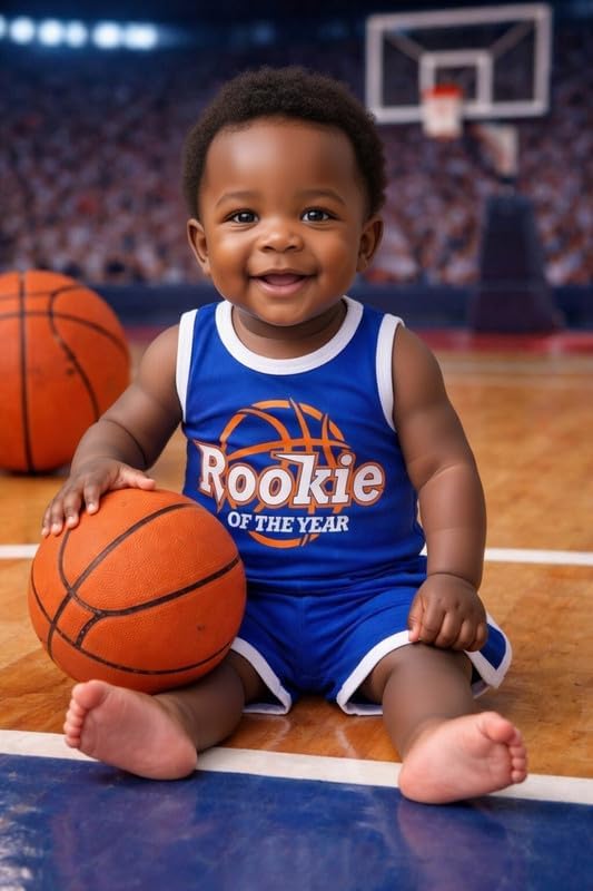 Rookie of The Year First Birthday Baby Boy Custom Jersey for One Year Old Outfit
