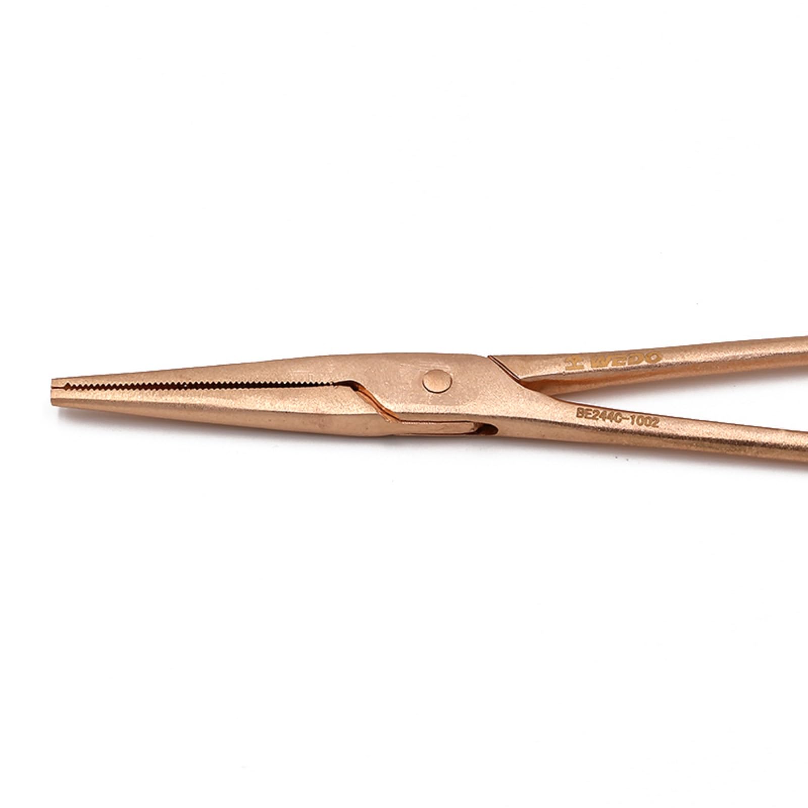 WEDO Pinze a becco lungo non scintillanti, pinza a becco lungo, pinza di precisione per carta, pinze in rame berillio non magnetico, resistenza alla corrosione, manici ergonomici e confortevoli,
