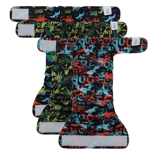 Image of CuteBone Washable Dog Diapers Female No Tail Hole 3 Pack Reusable Doggie Period Training Pants for Docked-Tail Frenchie French Bulldog Boston Terrier Without Tail WWD24XS