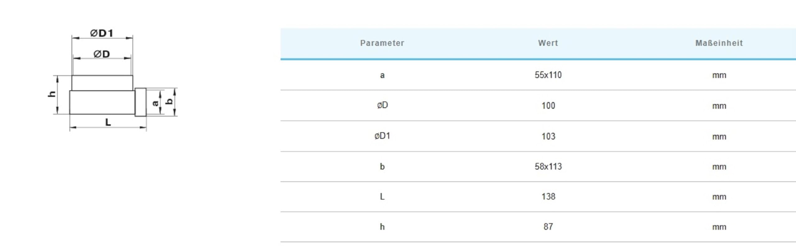 Raccordo Ventilazione PVC Per Cappe - Adattatore Da Canale Piatto A Rotondo, 110x55mm A Ø100mm - Foto 8