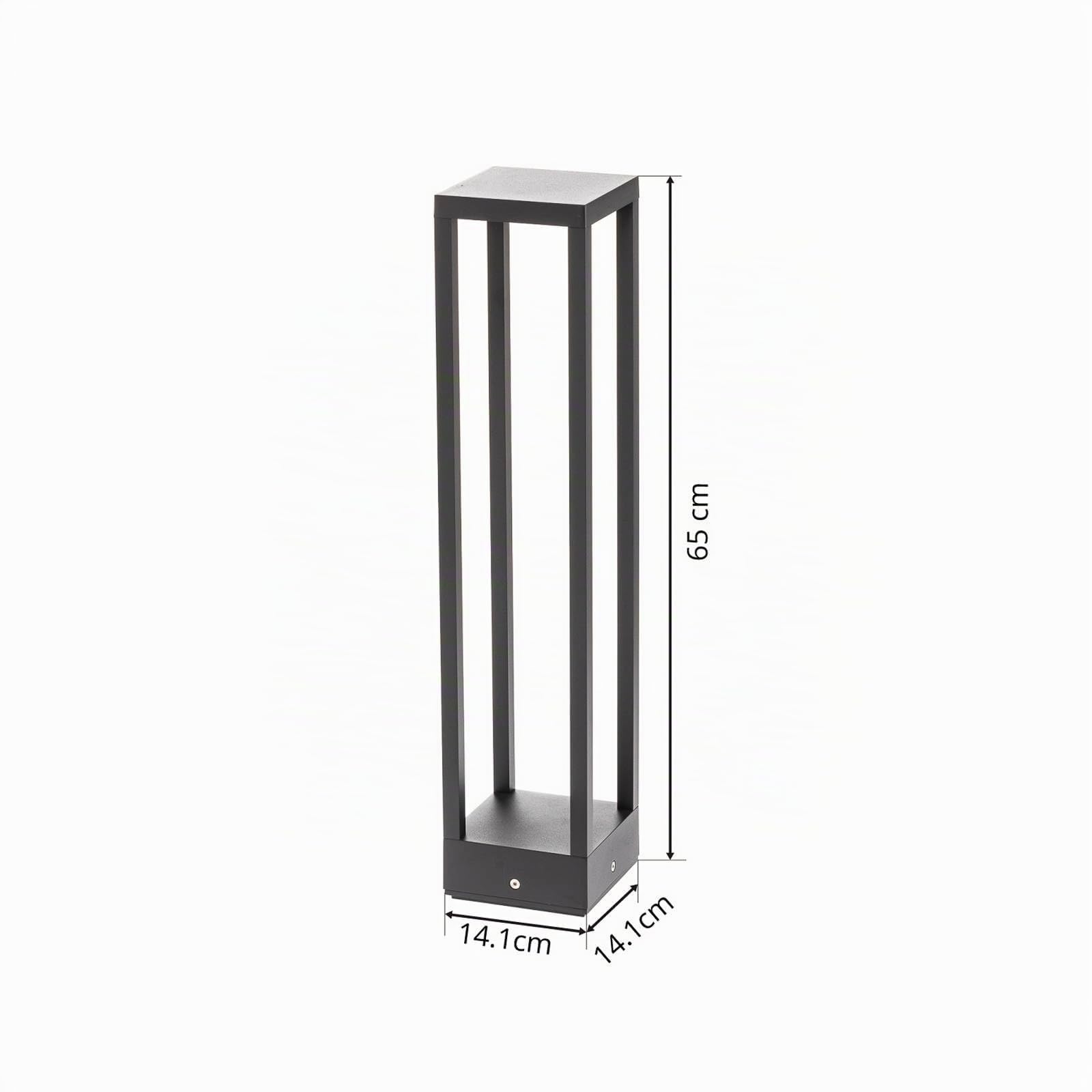 Lucande Lampada LED da esterni (Moderno) colore Nero, in Alluminio lampadina inclusa lampioncino paletto luminoso lampada viale lampione