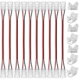 10 Pcs 2 Pins LED Strip Lights Connectors Set, 2 Pins LED Strip Connectors Double Headed Track Lighting Connector Transparent Snap Connector for Home Office Linear Cabinet Lights DIY Light Strips