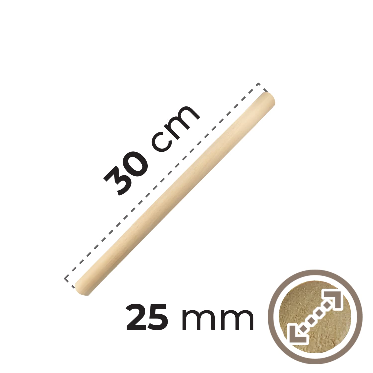 Bastone In Legno Per Macram&egrave; 35cm - Diametro 12mm, Per Decorazioni Fai Da Te, Stile Boho