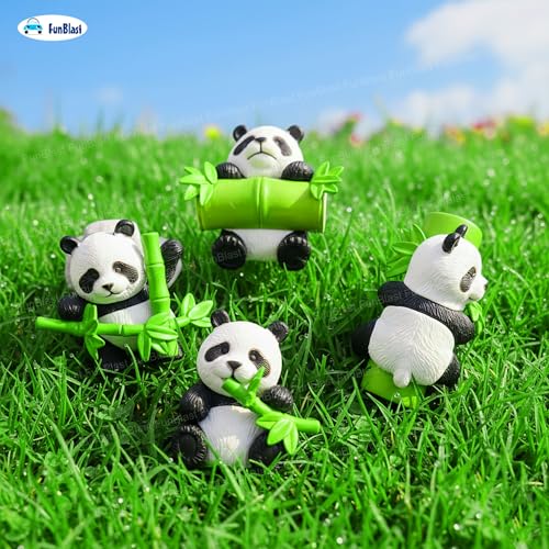 Image of FunBlast Panda Miniature Figurines - Decorative Showpiece, Gift for Him /Her, Diwali Deepwali New Year Home Decor, Bedroom, Living Room, Office, Table, Car Dashboard (Style-A)