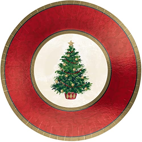 Classic Christmas Tree Metallic Plates, 7 Classic Christmas Tree Metallic Plates, 7