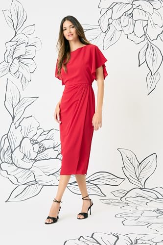 Maggy London Women's Petite Boatneck Dolman Sleeve Faux Wrap Skirt4