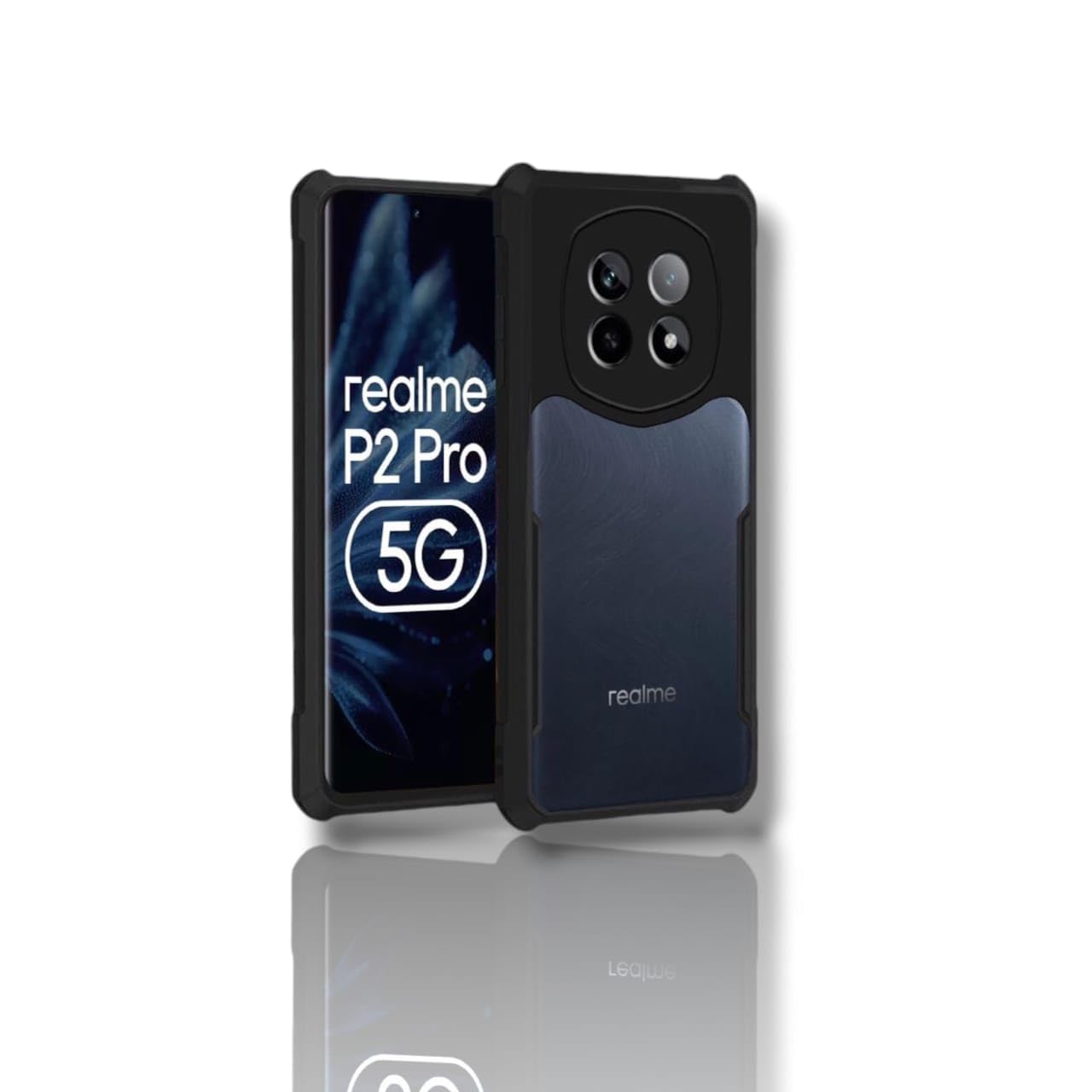 Funkyfits Transparent Hybrid Case for Realme P2 Pro - AirCushion Impact Protection | Complete Camera Coverage | Clear Protective Back Cover - Black (B0DHRRQGQ5) Amazon Price History, Amazon Price Tracker