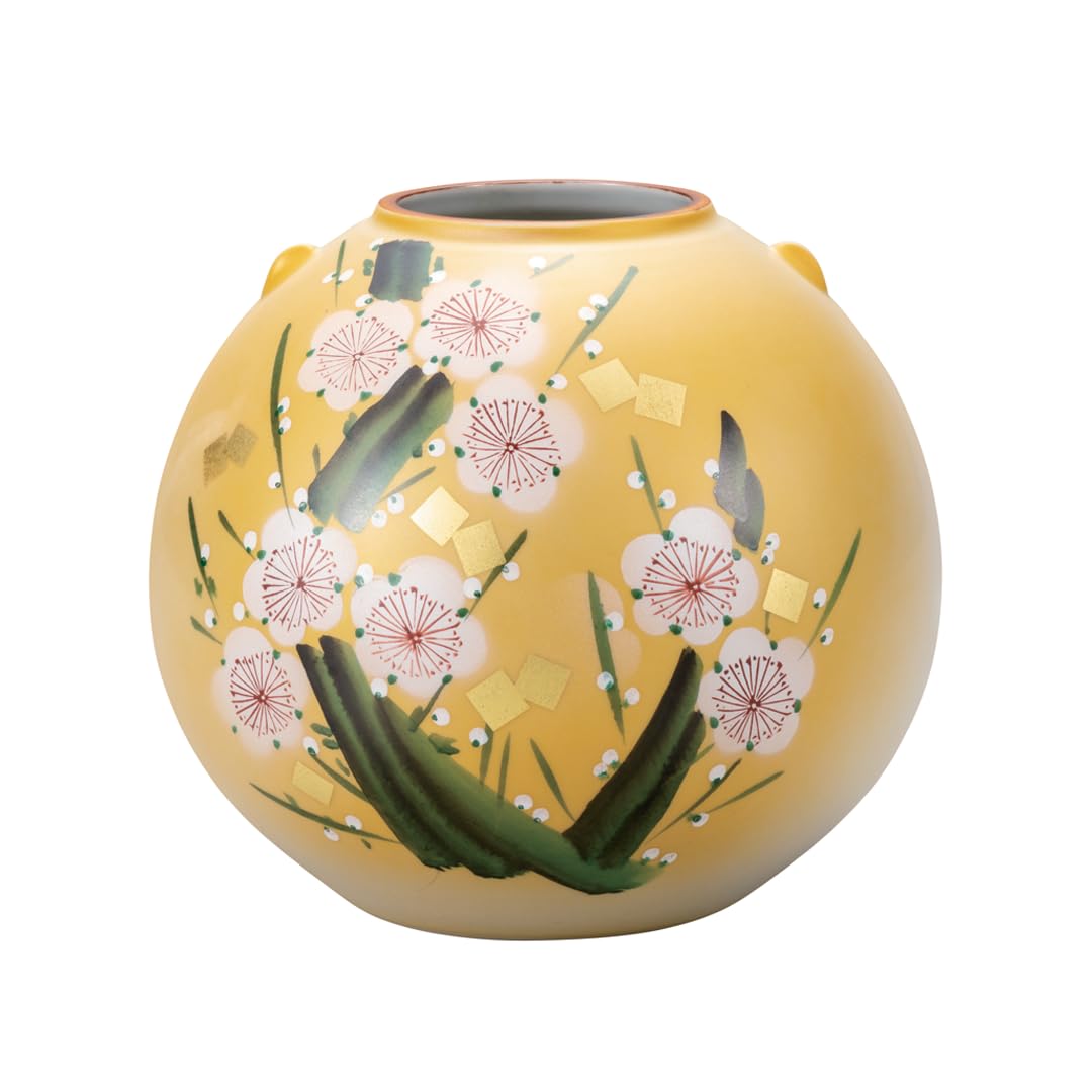 九谷焼　山田登陽志　花瓶 作家 山田登陽志 陶器 九谷焼 花瓶 金箔鶴 : 和座倶楽部 - 通販
