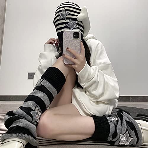 Image of Lebaley Kawaii Leg Warmers Y2K Harajuku Legs Warmer for Girls Women Lolita Accessorie Gothic Long Sock Winter Ankle Warmers