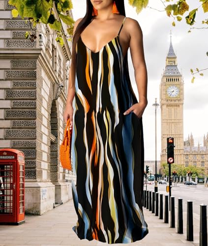 Image of SheKiss 2026 Women's Casual Summer Floral Long Maxi Dresses Floor Length Sleeveless Plus Size Sundresses