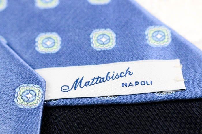 イタリア製 Mattabisch NAPOLI ブルー ネクタイ マタビシ