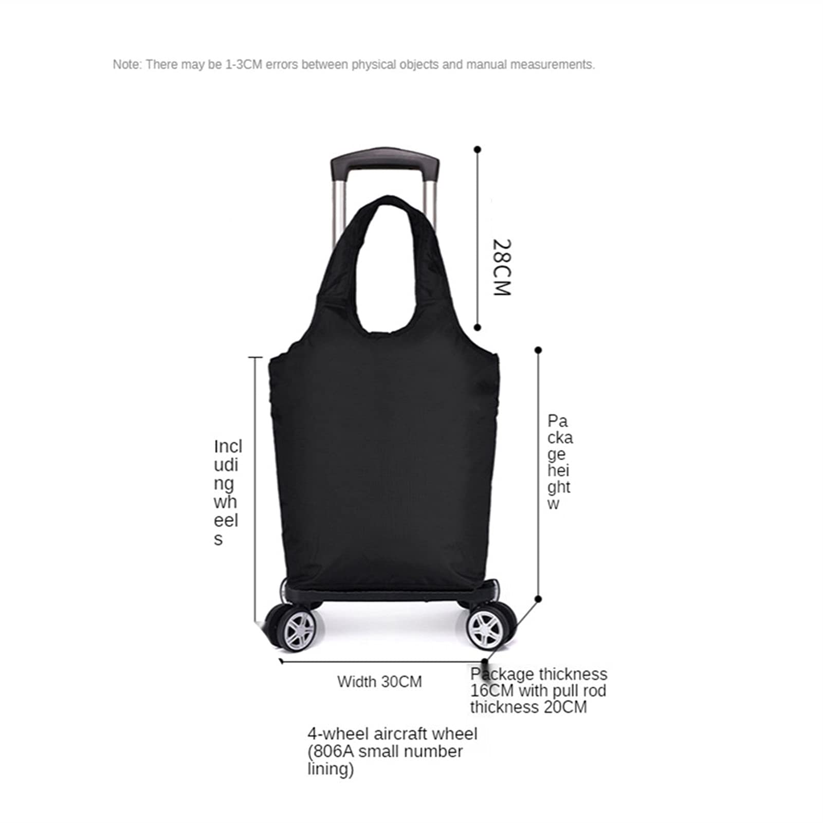 Carrello Spesa Carrello di utilità pieghevole Pieghevole Pieghevole Portatile Rotolamento della cassa a mano con Borsa for impieghi gravosi durevoli Pieghevole 4 ruote rotate for viaggi Carrello Porta