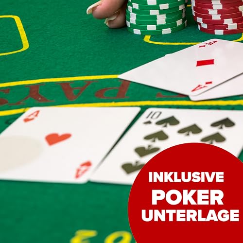 Kyto Pokerkoffer 300-tlg. Poker Set - Ideales Texas Holdem Set - Mit Koffer, Pokerchips, Pokerkarten und Pokermatte - Perfektes Pokerspiel für Profis und Anfänger im Cash Game und Turnier Poker – Bild 4